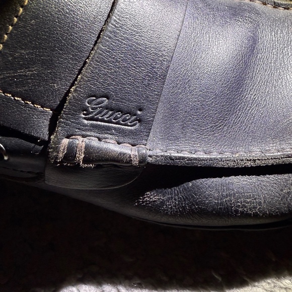 Gucci Black Leather Loafers Slip-Ons